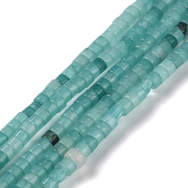 PandaHall Natural Jade Beads Strands, Disc, Dyed, Heishi Beads, Dark Cyan, 2x3mm, Hole: 0.8mm, about 178pcs/strand, 15.04''(38.2cm) Other...