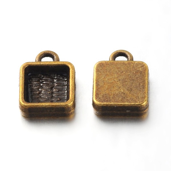 

PandaHall Metal Alloy Pendant Cabochon Settings, Plain Edge Bezel Cups, Cadmium Free & Nickel Free & Lead Free, Rectangle, Antique Bronze...