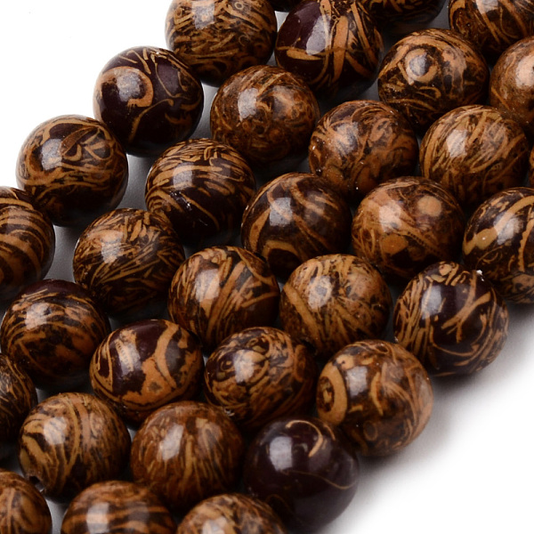 

PandaHall Natural Elephant Skin Jasper/Miriam Stone/Calligraphy Stone Beads Strands, Round, 8~8.5mm, Hole: 1mm, about 47pcs/strand, 15.5...