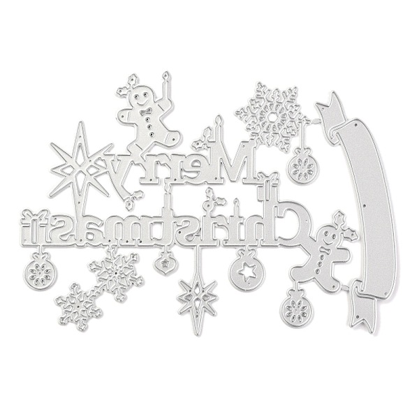 

PandaHall Carbon Steel Embossing Knife Die Cutting for DIY Template, Decorative Embossing DIY Paper Card, Christmas Themed Pattern, Platinum...