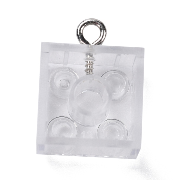 

PandaHall Resin Pendants, with Platinum Iron Loop, Toy Bricks, Clear, 21x15.5x11mm, Hole: 2.6mm Iron+Resin Others Clear