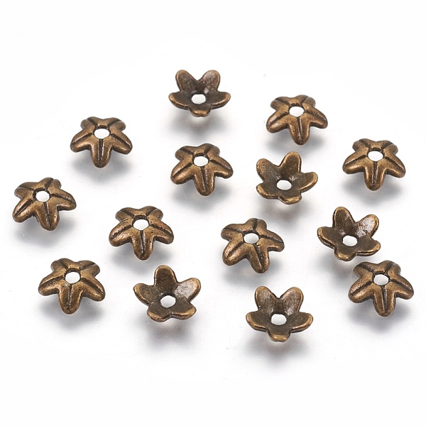 

PandaHall Tibetan Style Alloy Bead Caps, Antique Bronze, Lead Free & Cadmium Free, 9x9x3mm, Hole: 2mm Alloy