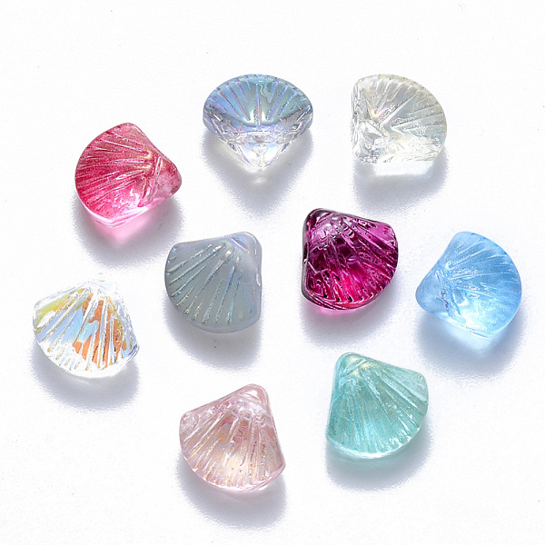 

PandaHall Transparent Glass Bead, Top Drilled Beads, Mixed Style, Scallop Shape, Mixed Color, 10x10.5x6mm, Hole: 1mm Glass Shell Shape..., Multicolor