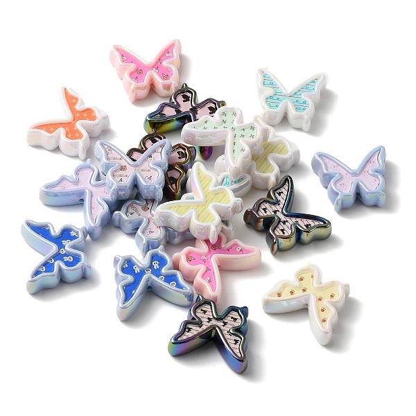 

PandaHall UV Plating Acrylic Beads, Iridescent, Butterfly, Mixed Color, 25x29.5x9mm, Hole: 2mm Acrylic Butterfly Multicolor