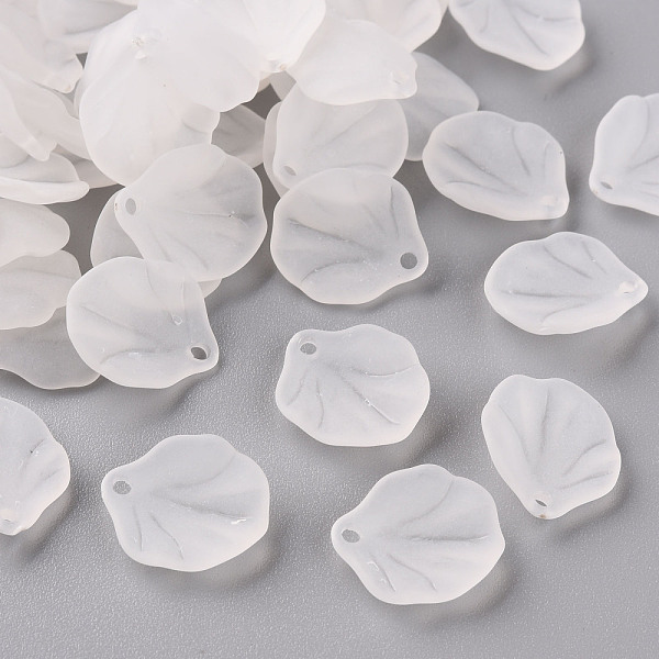 

PandaHall Transparent Frosted Acrylic Pendants, Petaline, White, 16x14.5x3mm, Hole: 1.6mm Acrylic Petaline White