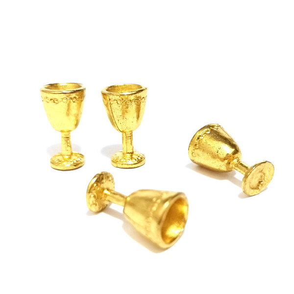 

PandaHall Mini Alloy Goblet, Micro Landscape Kitchen Dollhouse Accessories, Pretending Prop Decorations, Golden, 14x7.5mm, 4pcs/set Alloy...