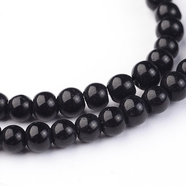 

PandaHall Glass Round Beads Strands, Black, 4x3mm, Hole: 1mm, about 99pcs/strand, 11.8 inch Glass Round Black