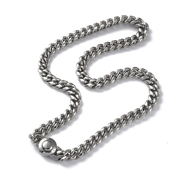

PandaHall 304 Stainless Steel Cuban Link Chain Necklaces, Stainless Steel Color, 24.17 inch(61.4cm) 304 Stainless Steel