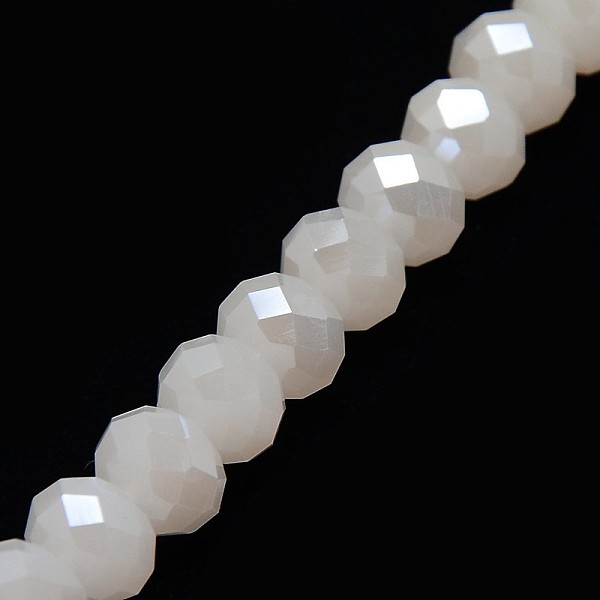 

PandaHall Electroplate Opaque Solid Color Crystal Glass Rondelle Beads Strands, Faceted, AB Color Plated, White, 10x7mm, Hole: 1mm, about...