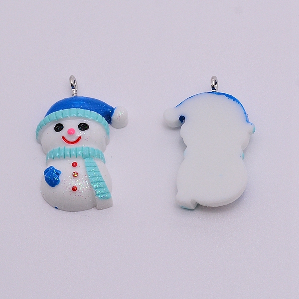 Opaque Resin Pendants with Platinum Tone Iron Accessories