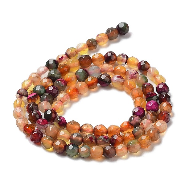 

PandaHall Natural Agate Beads Strands, Faceted Round, Dyed & Heated, Orange, 4~4.2x4~4.1mm, Hole: 0.8mm, about 89~93pcs/strand, 14.37''...