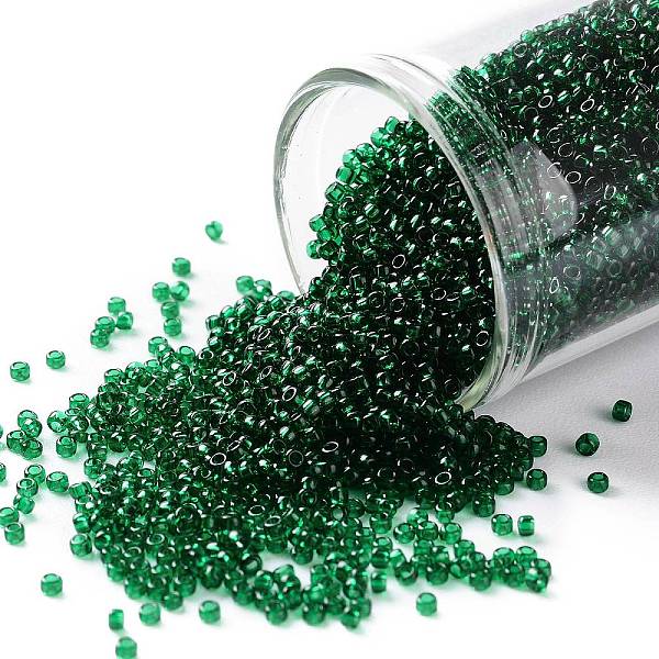 

PandaHall TOHO Round Seed Beads, Japanese Seed Beads, (939) Transparent Green Emerald, 15/0, 1.5mm, Hole: 0.7mm, about 3000pcs/10g Glass...