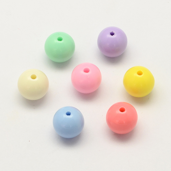 

PandaHall Opaque Acrylic Round Beads, Mixed Color, 6x5mm, Hole: 1.5mm, about 4200pcs/500g Acrylic Round Multicolor