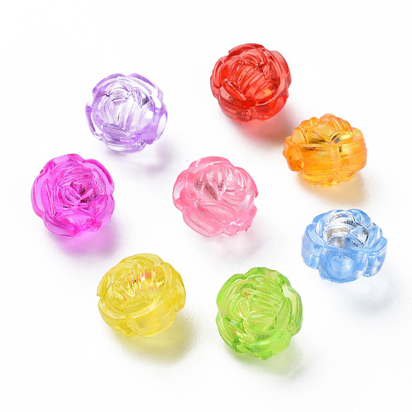 

PandaHall Transparent Acrylic Beads, Flower, Mixed Color, 11x10.5x9.5mm, Hole: 3mm, about 980pcs/500g Acrylic Flower Multicolor