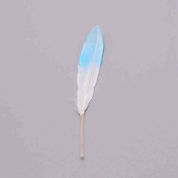 

PandaHall Glitter Goose Feather Costume Accessories, Gradient Color, Sewing Craft Decoration, Feather, Deep Sky Blue, 100~150x17~22x3~3.5mm...
