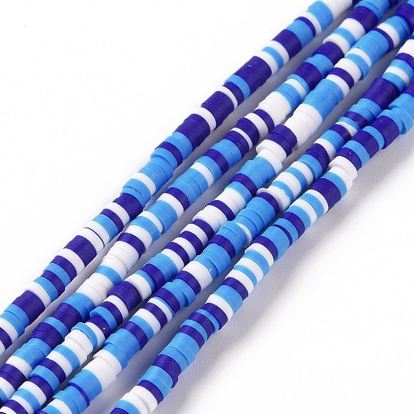 

PandaHall Handmade Polymer Clay Beads Strands, for DIY Jewelry Crafts Supplies, Heishi Beads, Disc/Flat Round, Medium Blue, 3x0.6~1.2mm...