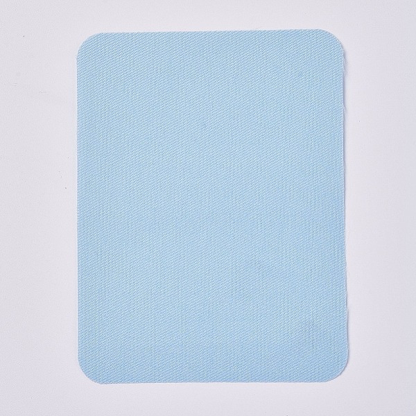 PandaHall Cloth Fabric Appliques Iron On Patches, For Costume Accessories, Rectangle, Blue, 125x95x0.5mm Cloth Rectangle Blue