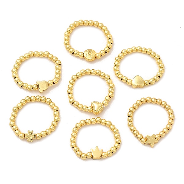 

PandaHall Rack Plating Round Brass & Alloy Beaded Finger Rings for Women, Lead Free & Cadmium Free, Long-Lasting Real 18K Gold Plated...