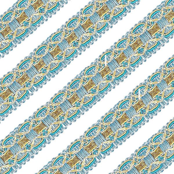 

PandaHall FINGERINSPIRE 11.5m Braid Trim Polyester Woven Gimp 28mm Width Handmade Basic Trim for Costume DIY Crafts Sewing Jewelry Making..., Green