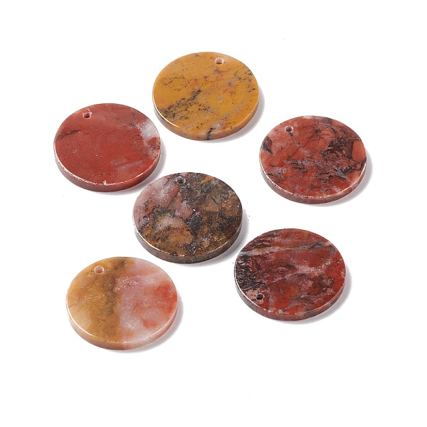 

PandaHall Natural Morocco Agate Pendants, Flat Round, 28.5~31x3.5~5.5mm, Hole: 1.4~2.5mm Natural Agate Flat Round