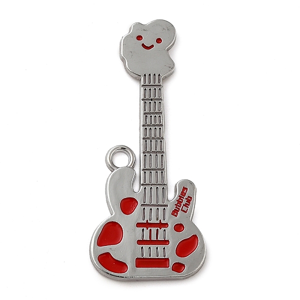 

PandaHall Alloy Enamel Big Pendants, FireBrick, Guitar with Word Bubbles Club Charm, Platinum, 59.5x26x2mm, Hole: 3.5mm Alloy+Enamel Guitar..., Red