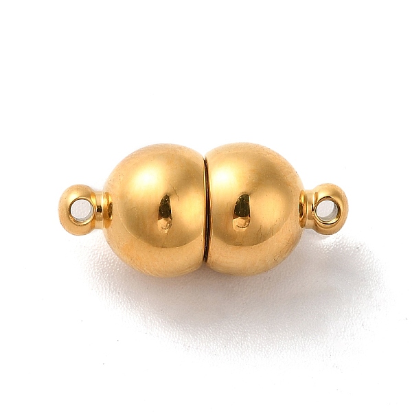 

PandaHall 304 Stainless Steel Magnetic Clasps, Real 18K Gold Plated, 17.5x8mm, Hole: 1mm 304 Stainless Steel