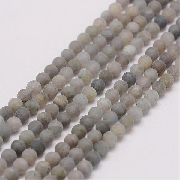 

PandaHall Natural Labradorite Beads Strands, Frosted, Round, 4mm, Hole: 0.5mm, about 118pcs/strand, 15.3 inch(39cm) Labradorite Round