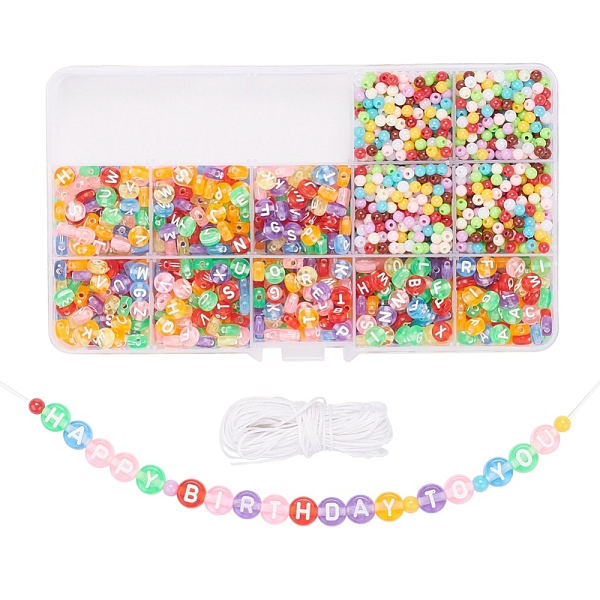 

PandaHall DIY Jewelry Set Making, Bracelet & Necklace with Opaque Acrylic Spacer Beads, Transparent Acrylic Beads and Waxed Polyester Cord..., Multicolor