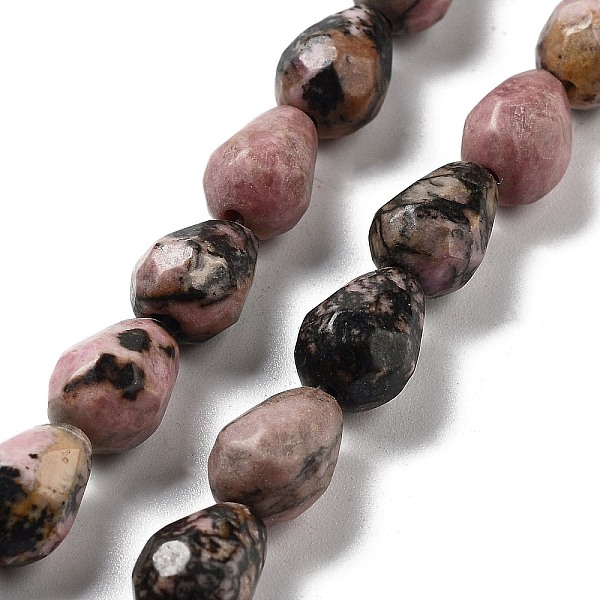 

PandaHall Natural Rhodonite Beads Strands, Faceted Teardrop, 10x7mm, Hole: 1.2mm, about 20pcs/strand, 7.87''(20cm) Rhodonite Teardrop