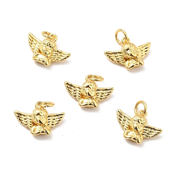 

PandaHall Rack Plating Brass Pendants, Long-Lasting Plated, Lead Free & Cadmium Free & Nickel Free, Cupid, Real 18K Gold Plated, 11x15x4mm...