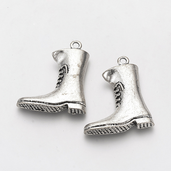 

PandaHall Tibetan Style Alloy Pendants, Boot, Antique Silver, 38x34x4mm, Hole: 3mm Alloy Shoes
