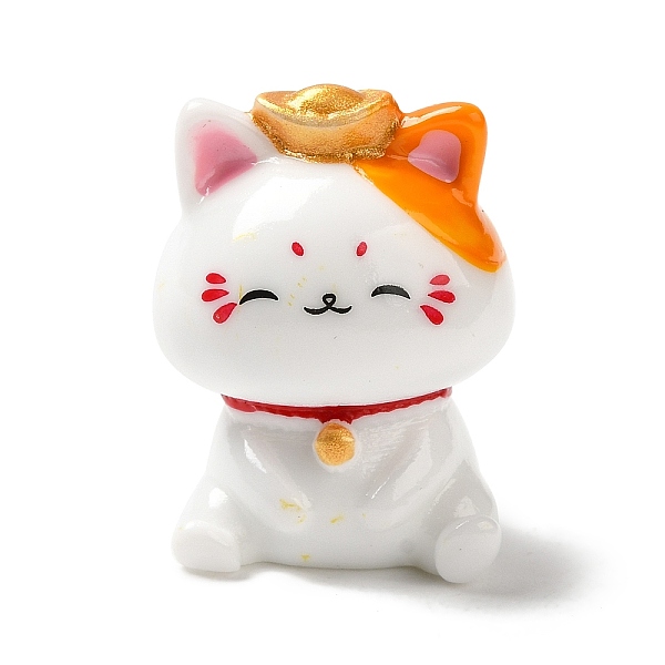 

PandaHall Lucky Cat Resin Display Decorations, Home Deaktop Decorations, Ingots, 25x19x15mm Resin Others White