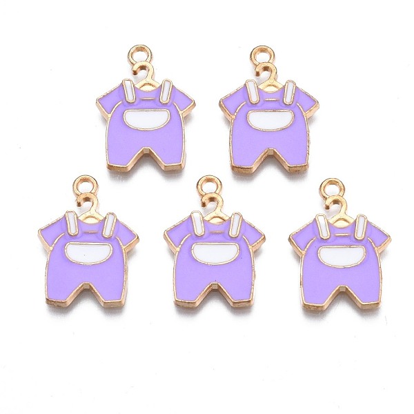 

PandaHall Alloy Enamel Pendants, Cadmium Free & Nickel Free & Lead Free, Light Gold, Clothes, Lilac, 21.5x15.5x1.5mm, Hole: 1.8mm..., Purple