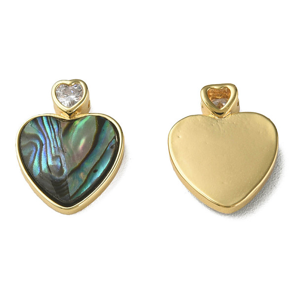 

PandaHall Synthetic Abalone Shell/Paua Shell Charms, with Brass Findings, Nickel Free, Heart, Real 18K Gold Plated, 15x11.5x3.5mm, Hole: 1mm...