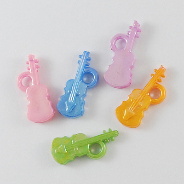 

PandaHall Opaque Solid Color Acrylic Violin Pendants, AB Color, Mixed Color, 23x9x4mm, Hole: 4mm, about 1210pcs/500g Acrylic Musical..., Multicolor