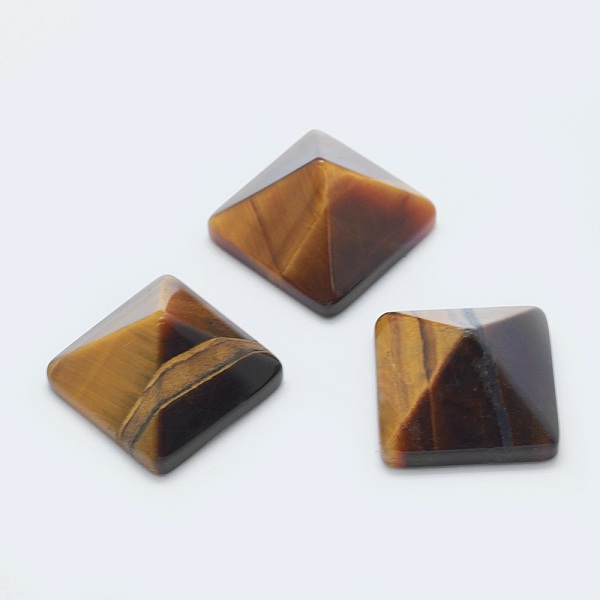 

PandaHall Natural Tiger Eye Cabochons, Pyramid, 20x20x12~13mm, Diagonal Length: 26mm Tiger Eye Pyramid