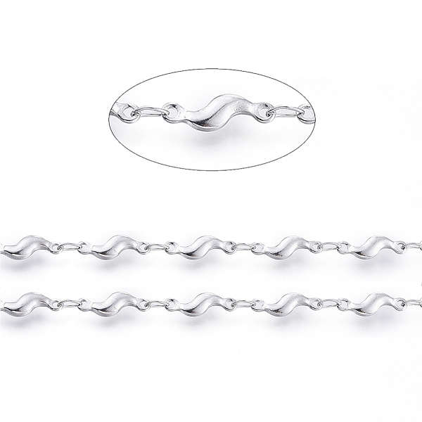 

PandaHall 304 Stainless Steel Link Chains, Soldered, with Spool, Twisted, Stainless Steel Color, Oval Link: 3.5x2x0.3mm, Twisted...
