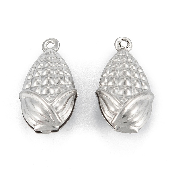 

PandaHall 316 Surgical Stainless Steel Pendants, Corn, Stainless Steel Color, 19x10x7mm, Hole: 1mm 316 Surgical Stainless Steel Vegetables
