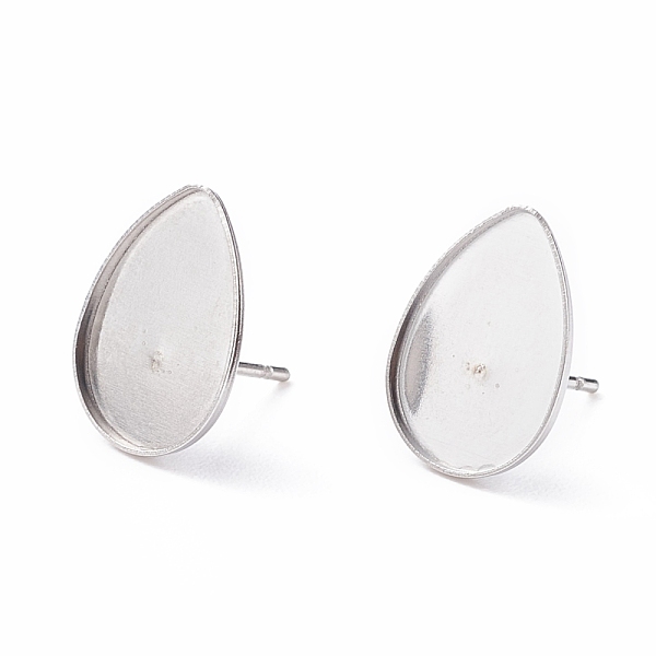 

PandaHall 304 Stainless Steel Ear Stud Findings, Teardrop, Stainless Steel Color, Tray: 14x10mm, 14.5x10x1.2mm, Pin: 0.8mm 304 Stainless...