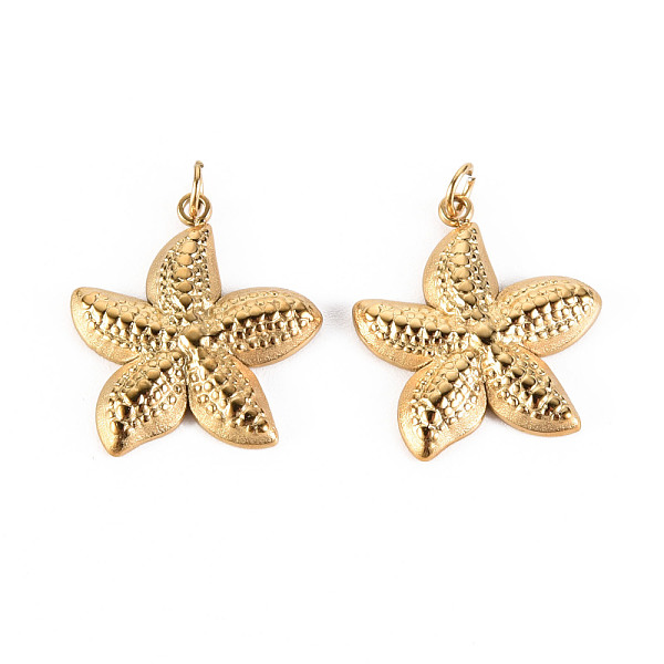 

PandaHall 304 Stainless Steel Pendants, with Jump Rings, Starfish, Real 14K Gold Plated, 18.5x17x2.5mm, Jump Ring: 3.8x0.5mm, 2.8mm inner...