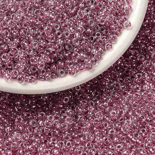 

PandaHall MIYUKI Round Rocailles Beads, Japanese Seed Beads, (RR1132) Inside Dyed Berry, 8/0, 3mm, Hole: 1mm, about 2111~2277pcs/50g Glass..., Pink