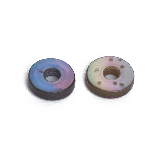 

PandaHall Shell Beads, Spacer Beads for DIY Craft Jewelry Making, Dyed, Disc, Black, 4x1mm, Hole: 1mm Other Sea Shell Disc Black