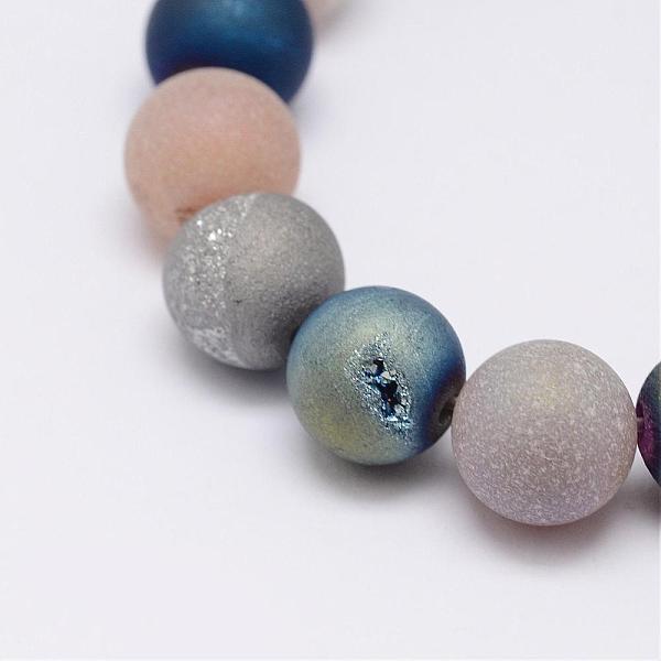 

PandaHall Electroplate Natural Agate Bead Strands, Round, Grade A, Mixed Color, 6mm, Hole: 1mm, about 30pcs/strand, 7.5 inch Natural Agate..., Multicolor