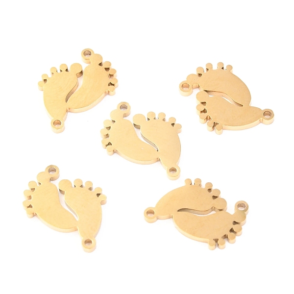 

PandaHall Stainless Steel Links Connectors, Foot Prints, Golden, 15x11.5x1.1mm, Hole: 1mm Stainless Steel Others