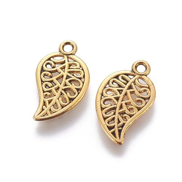 

PandaHall Tibetan Style Alloy Pendants, Cadmium Free & Nickel Free & Lead Free, Leaf, Antique Golden, 18x10x1mm, Hole: 1.5mm Alloy Leaf