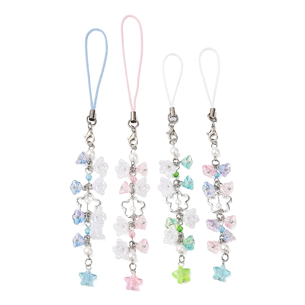 ガラス＆アクリル携帯ストラップ4個