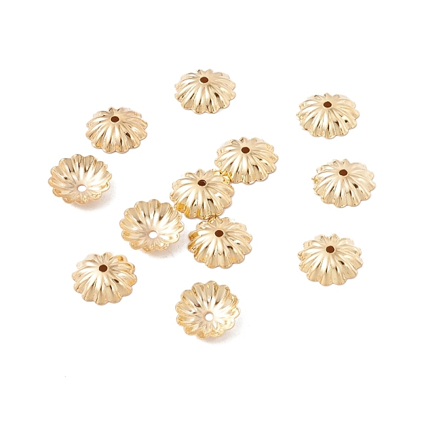 

PandaHall 304 Stainless Steel Bead Caps, Multi-Petal, Flower, Real 18K Gold Plated, 10x2.5mm, Hole: 1.2mm 304 Stainless Steel