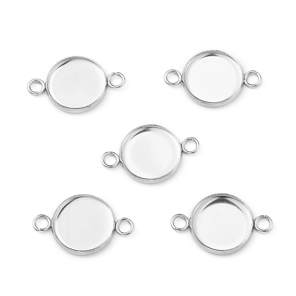 

PandaHall Flat Round 304 Stainless Steel Cabochon Connector Settings, Stainless Steel Color, Tray: 12mm, 21.5x14x2mm, Hole: 2.2~2.5mm 304...