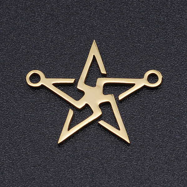 

PandaHall 201 Stainless Steel Links connectors, Laser Cut, Hollow Star, Golden, 14.5x18x1mm, Hole: 1.5mm 201 Stainless Steel Star