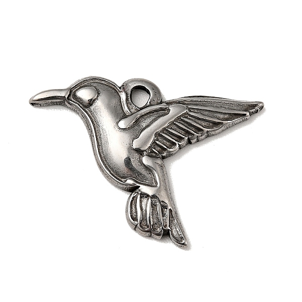 

PandaHall 304 Stainless Steel Pendants, Bird Charms, Antique Silver, 18x26x3mm, Hole: 2mm 304 Stainless Steel Bird